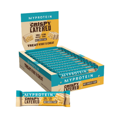 MyProtein Crispy Layered Protein Bar 12x58g White Chocolate Peanut