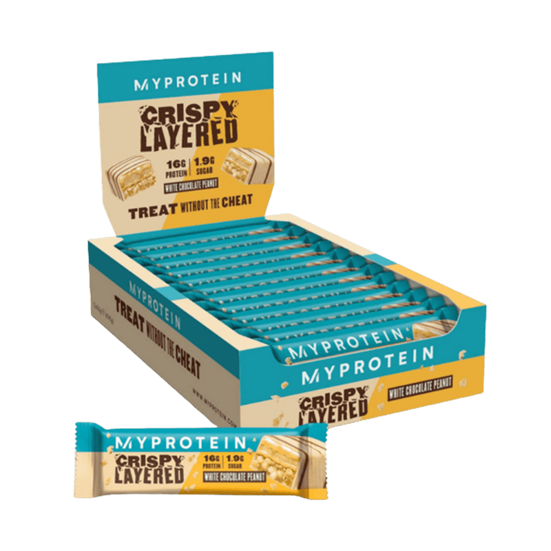 MyProtein Crispy Layered Protein Bar 12x58g White Chocolate Peanut