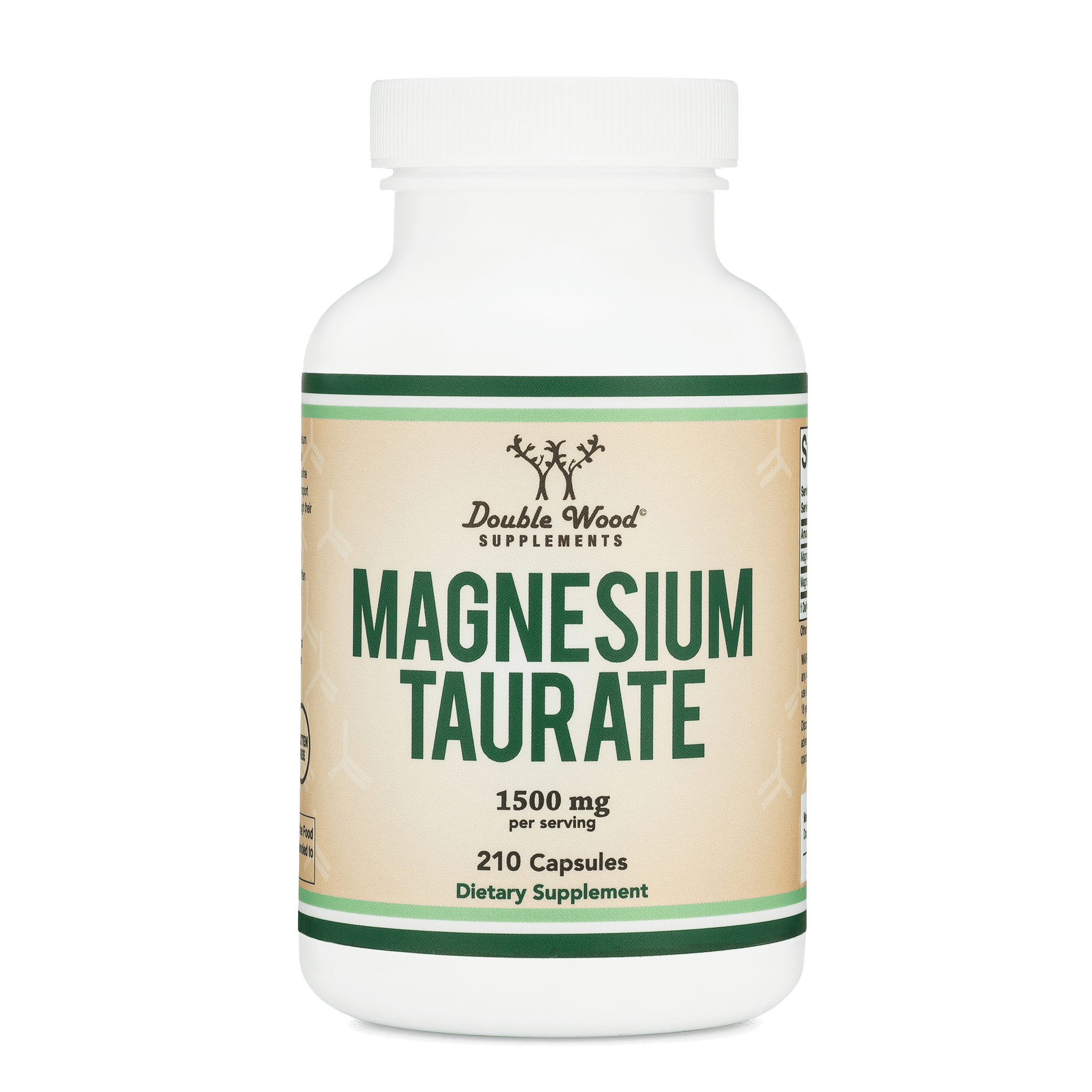 Double Wood Magnesium Taurate - 210 x 500 mg capsules - Welzo