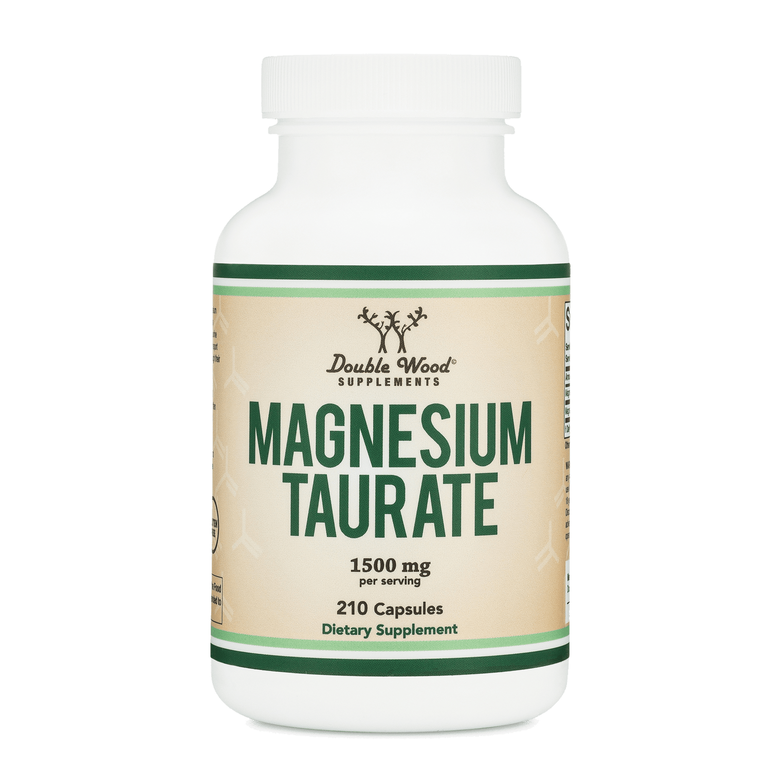 Double Wood Magnesium Taurate - 210 x 500 mg capsules - Welzo