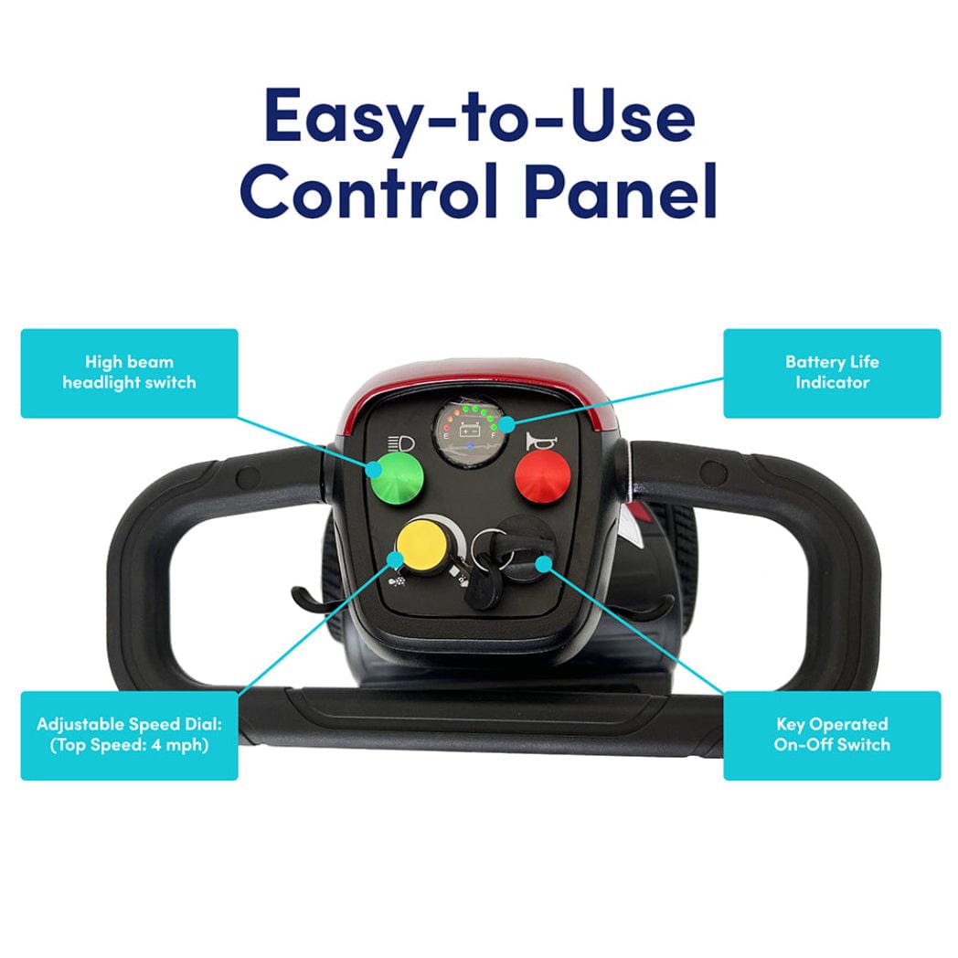 Electric Mobility Scooter with Suspension & Swivel Seat