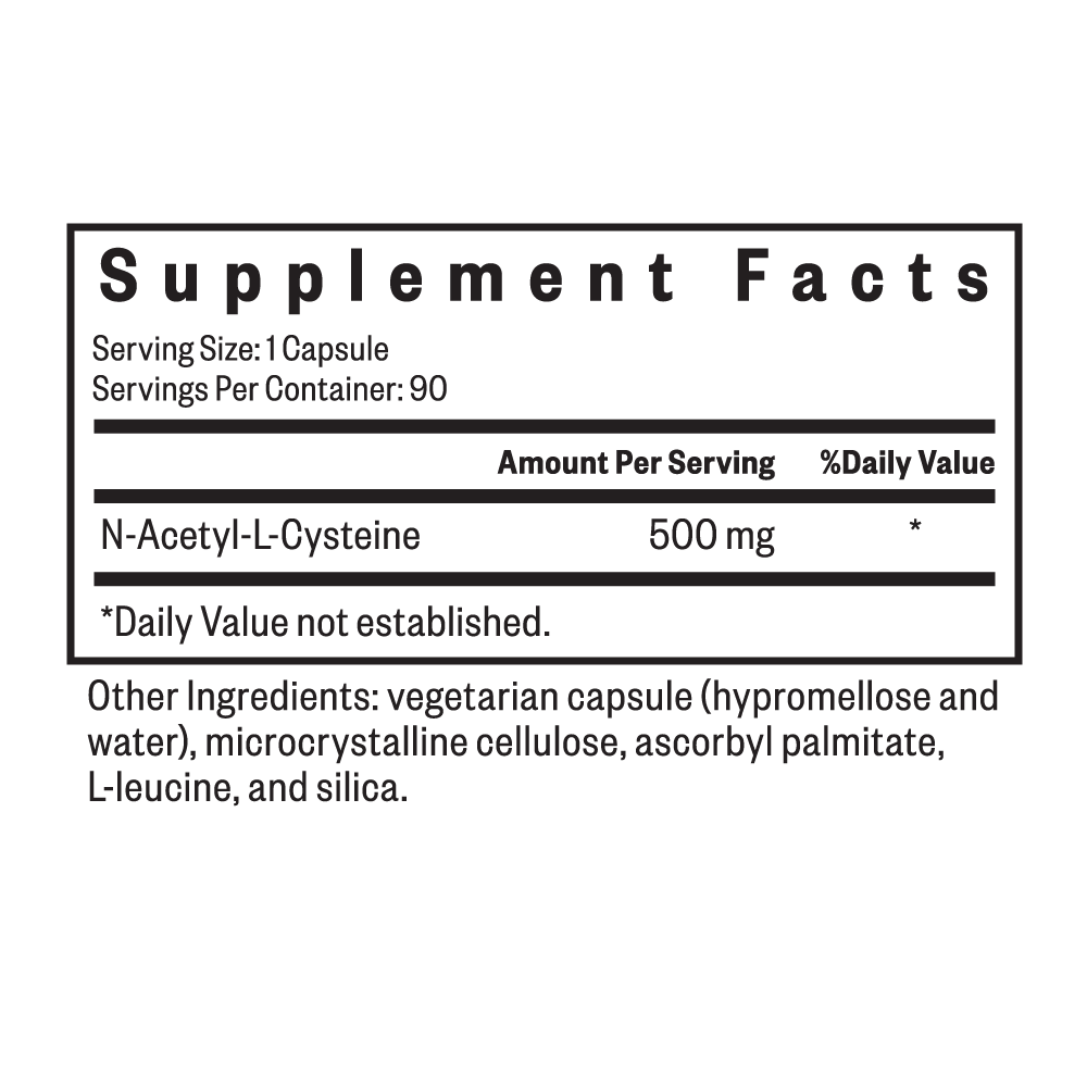 NAC, N -acetyl -L -cysteïne - 500 mg - 90 vegetarische capsules - Zoeken op zoek