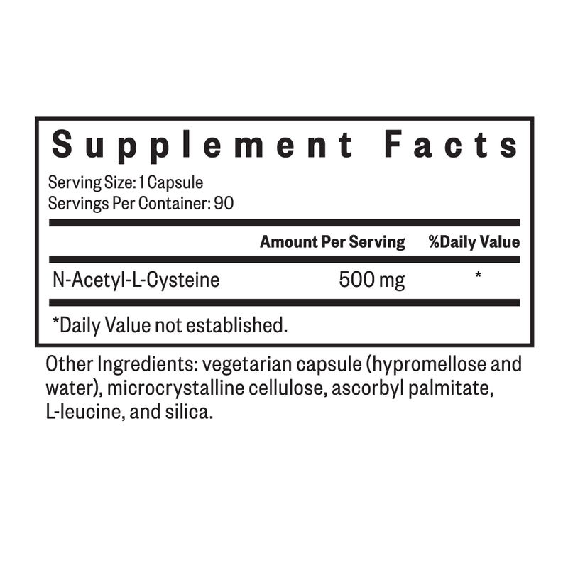 NAC, N -Acetil -L -Cystein - 500 mg - 90 Vegetarijanskih kapsula - Traženje zdravlja