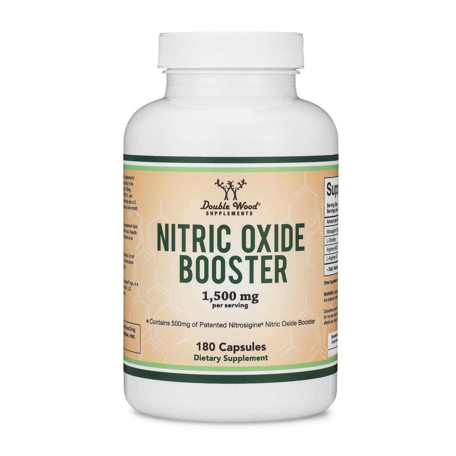 Double Wood Nitric Oxide Booster - 180 x 500 mg capsules - Welzo