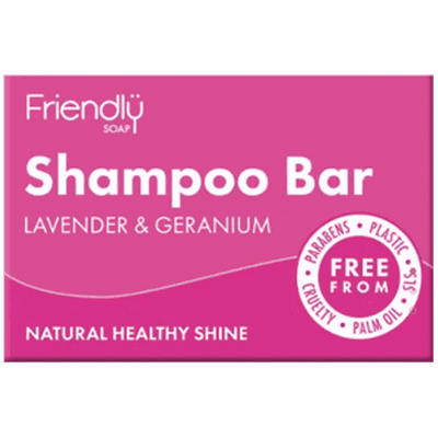 Friendly Soap Lavender & Geranium Shampoo Bar 95g - welzo
