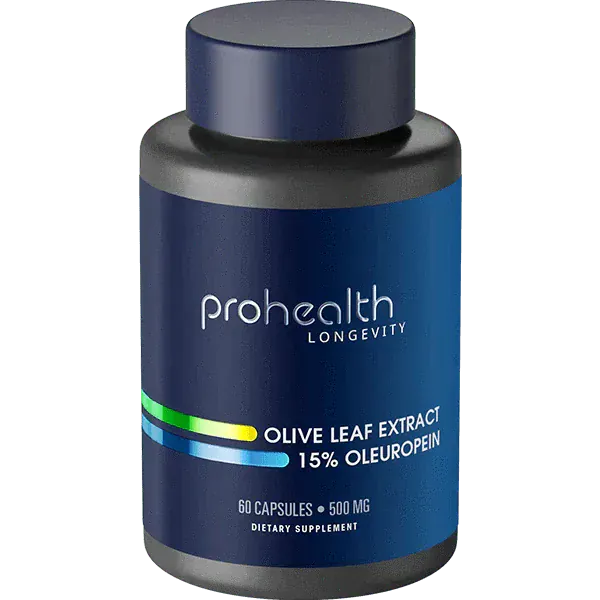 OLIVE LEAF EXTRACT (15% OLEUROPEIN) - 500mg - 60 veg Caps - ProHealth - welzo