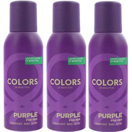 Benetton United Colors De Benetton Purple Deodorant Ladies Womens Body Spray for Her 150ml