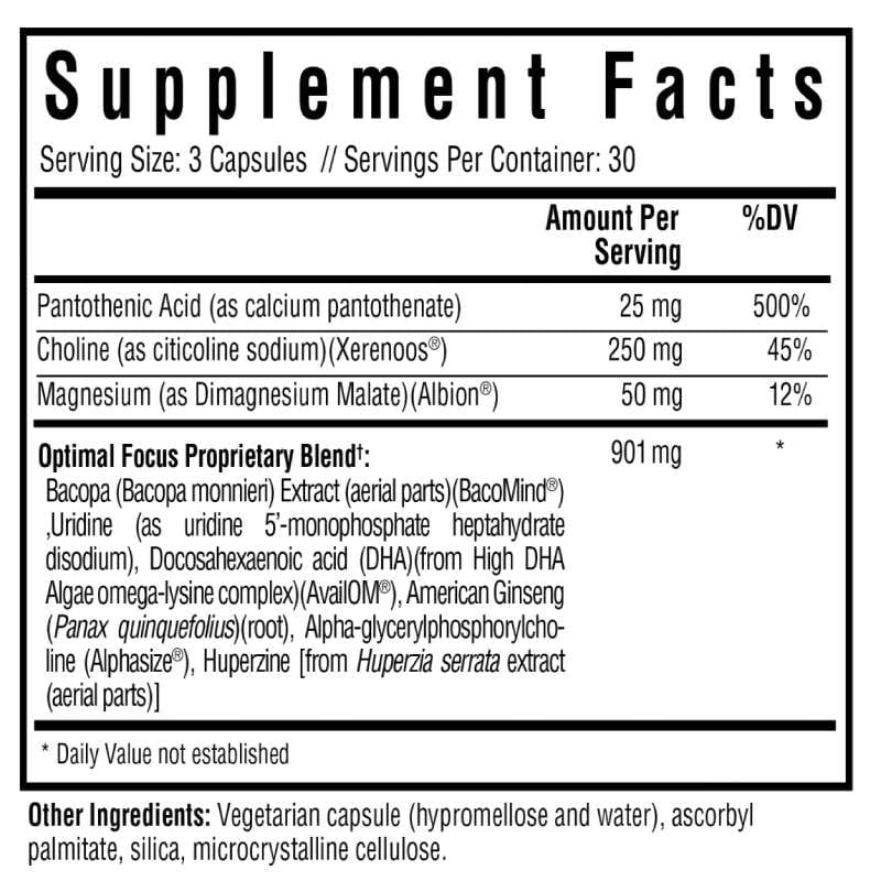 Optimaler Fokus (90 Kapseln) - Gesundheit suchen