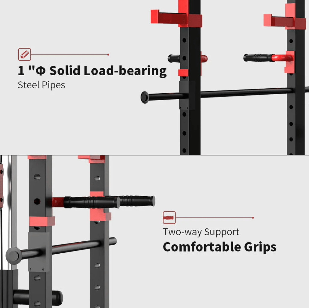 Power Cage Squat Rack (Multi Function Gym met kabelpulle System) Techno Gym Life Fit