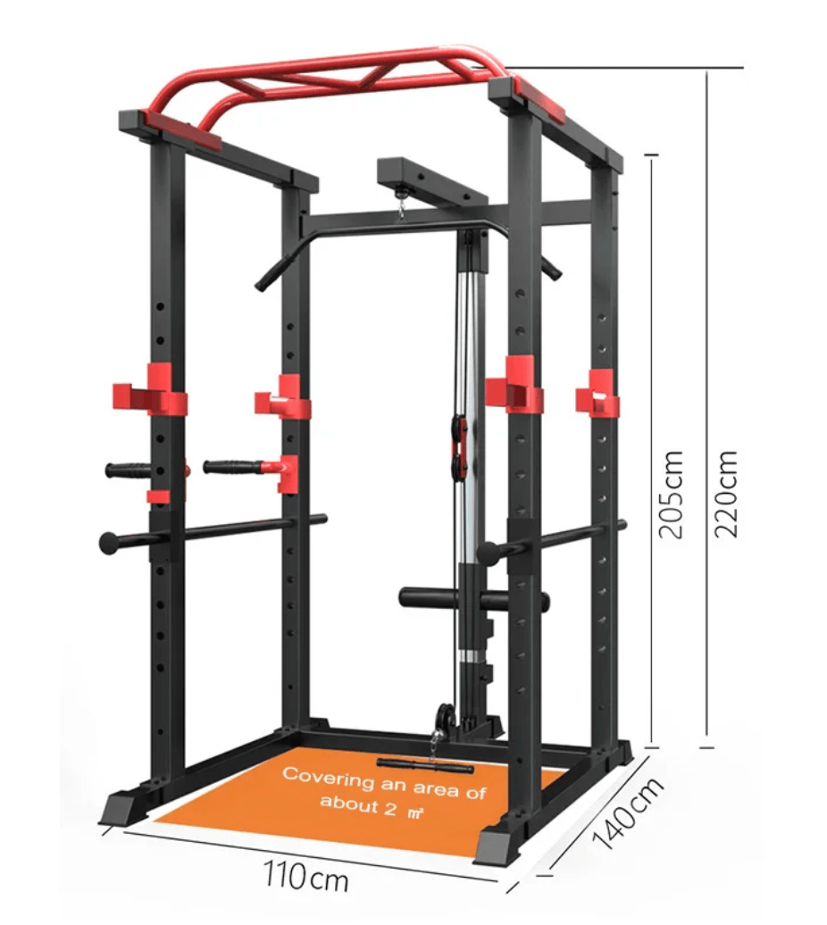 Power Cage Squat Rack (Multi Function Gym met kabelpulle System) Techno Gym Life Fit