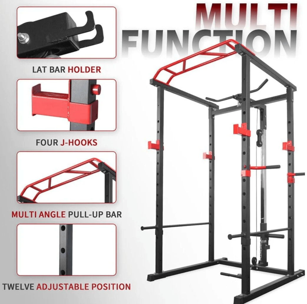 Power Cage Squat Rack (Multi Function Gym met kabelpulle System) Techno Gym Life Fit