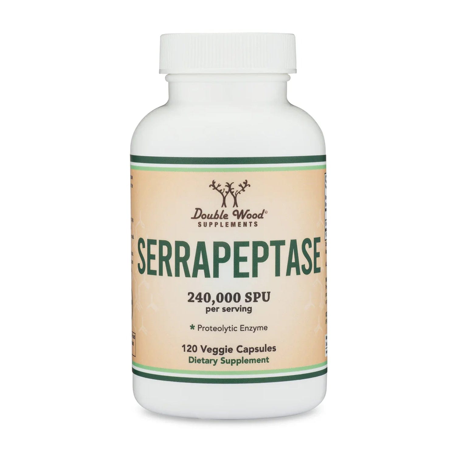 Double Wood Serrapeptase - 120 x 120,000 SPU capsules - Welzo