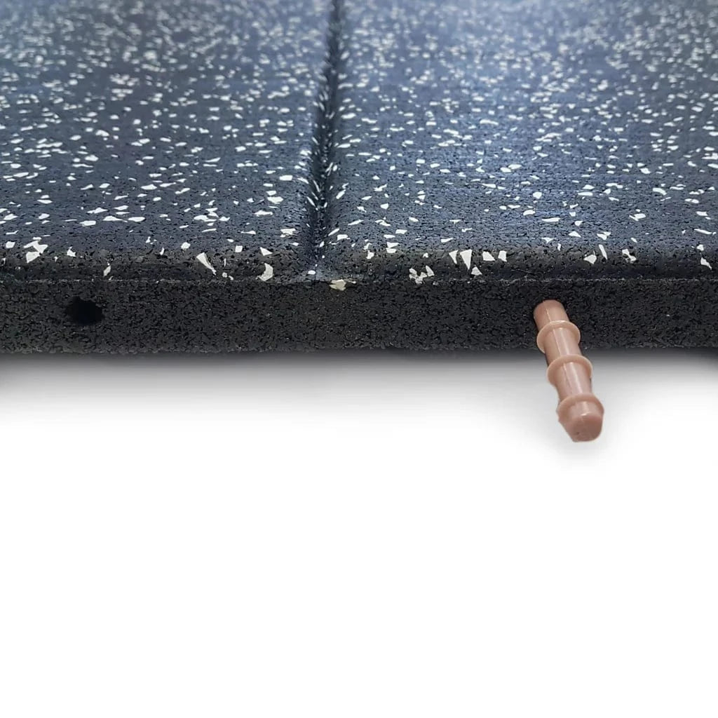 JORDAN Activ Adaptiv SHOX - SBR Gym Flooring - 500mm x 1000mm Tile, Black - 40mm - Including Plastic Joining Pin