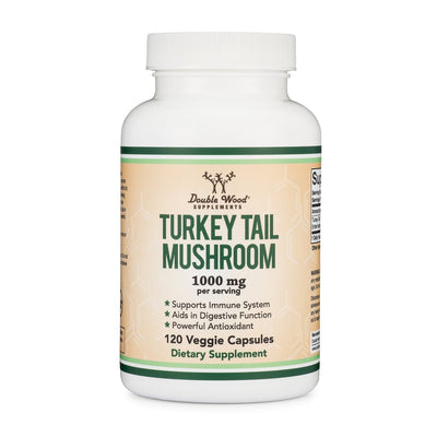 Double Wood Turkey Tail Mushroom - 120 x 500 mg capsules - Welzo