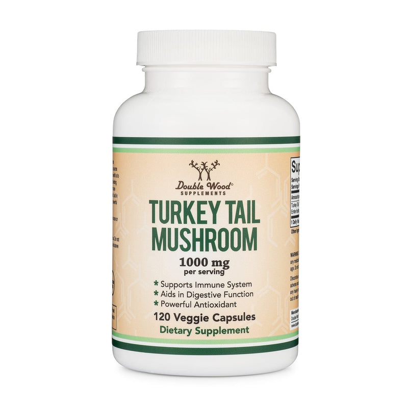 Double Wood Turkey Tail Mushroom - 120 x 500 mg capsules - Welzo