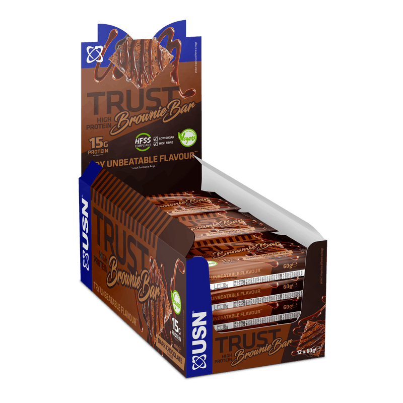 USN Trust Vegan Brownie 12x60g Dark Chocolate