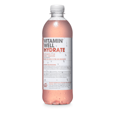 Vitamin Well Hydrate 12x500ml Rhubarb & Strawberry