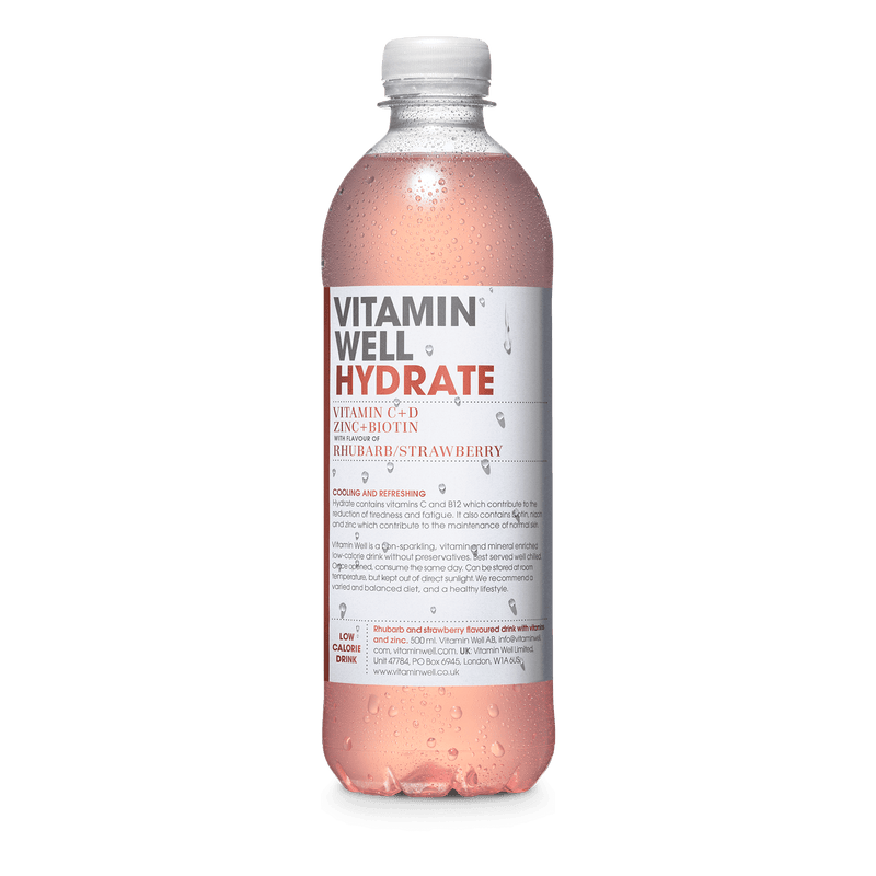 Vitamin Well Hydrate 12x500ml Rhubarb & Strawberry