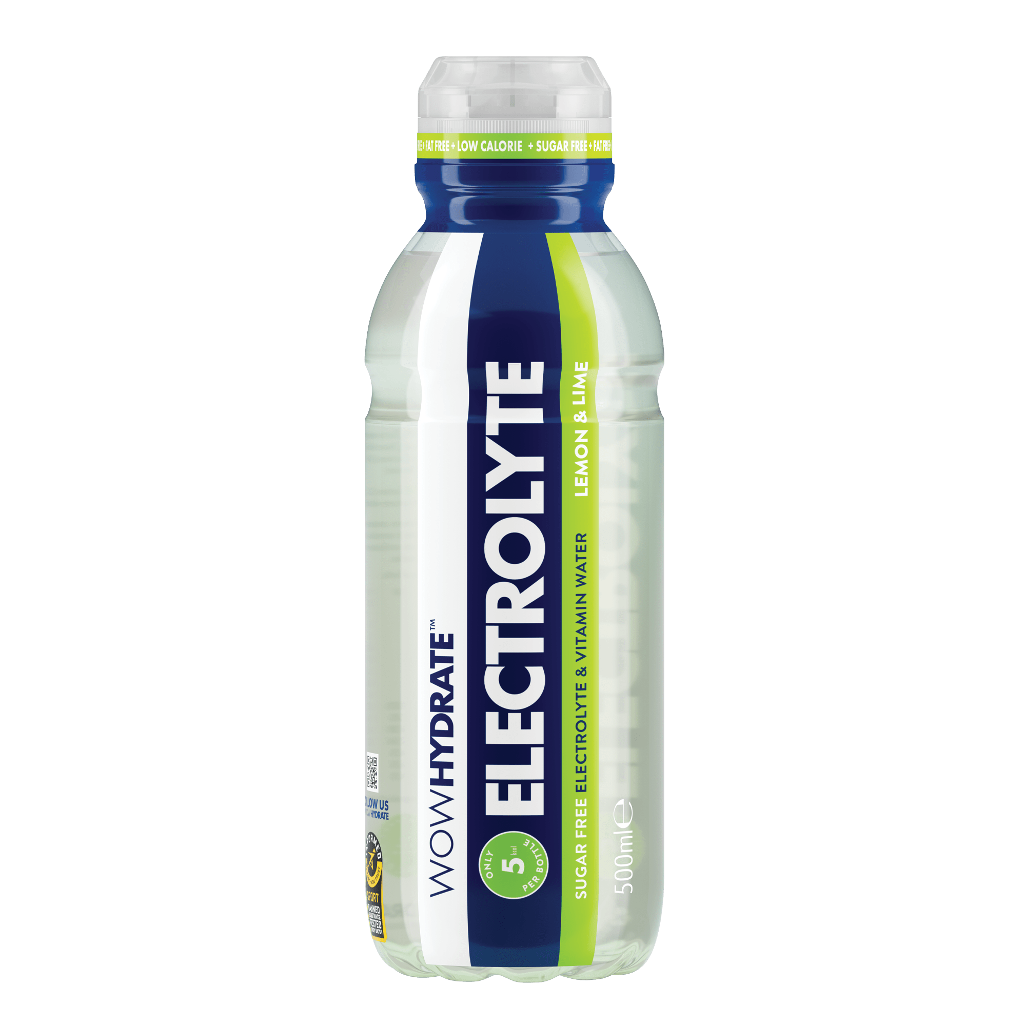 Wow Hydrate Electrolyte Water 12x500ml Lemon & Lime