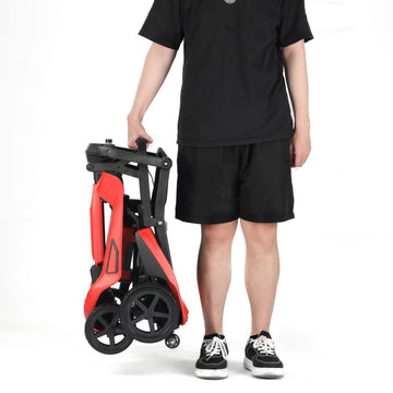 Welzo Red FreeFold X Lightweight 16KG Foldable Mobility Scooter – Portable Electric Scooter, Lithium Battery, 30km Range