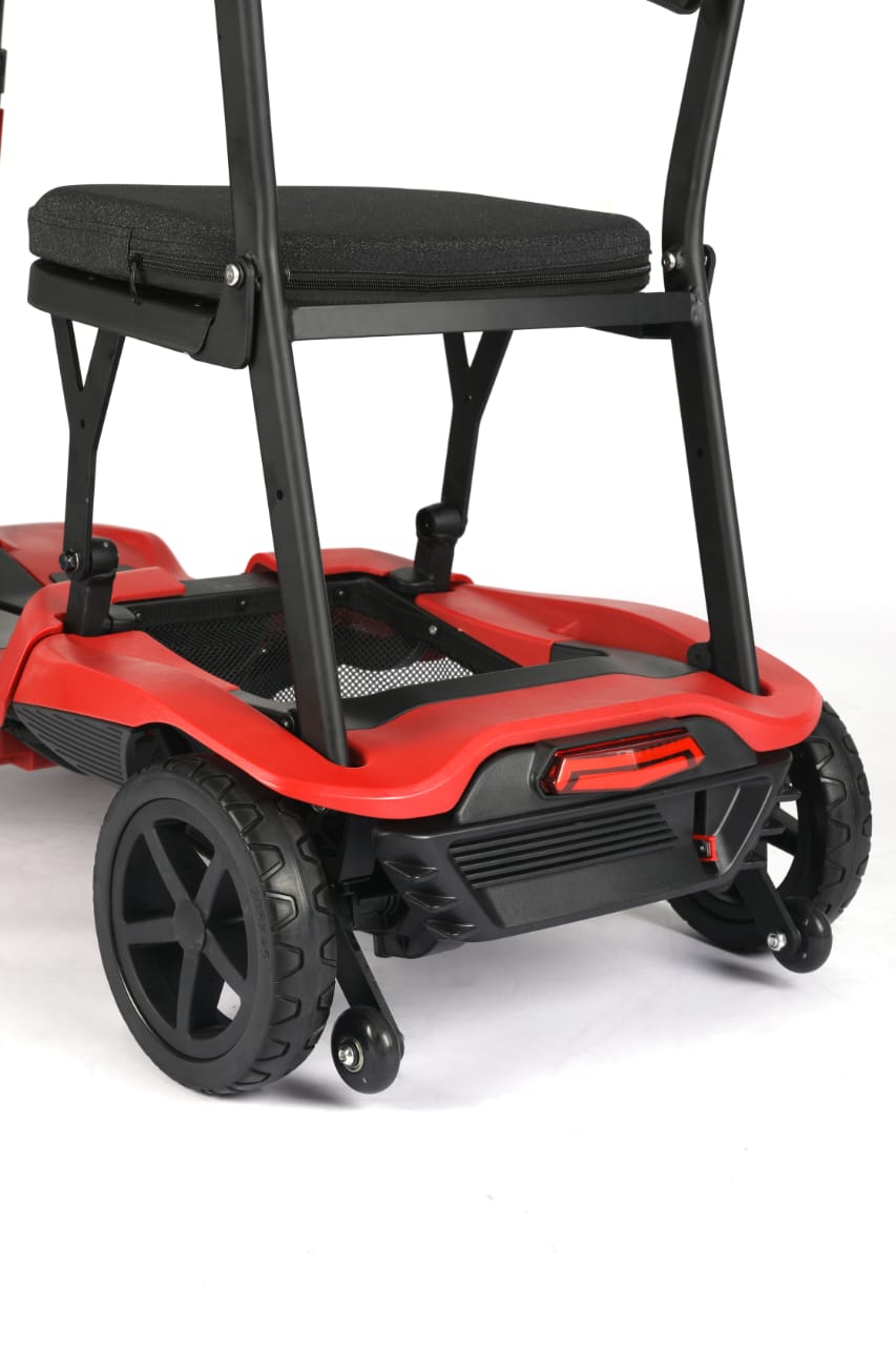 Welzo Red FreeFold X Lightweight 16KG Foldable Mobility Scooter – Portable Electric Scooter, Lithium Battery, 30km Range