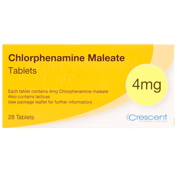 Chlorphenamine Maleate Tablets (Crescent) 4mg Pack of 28 - welzo