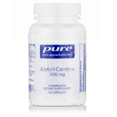 Acetyl-L-Carnitine 500mg, 60 Capsules - Pure Encapsulations - welzo