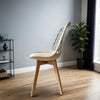 Taupe Brown Dining Chairs Set of 6 – Alma Faux Leather with Wooden Legs