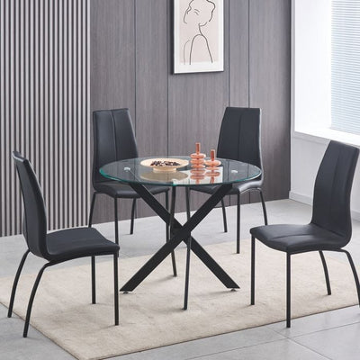 Grande tavolino in vetro - Frame d'argento e gambe acriliche, 130 cm - Collezione Vidrio (Copia)