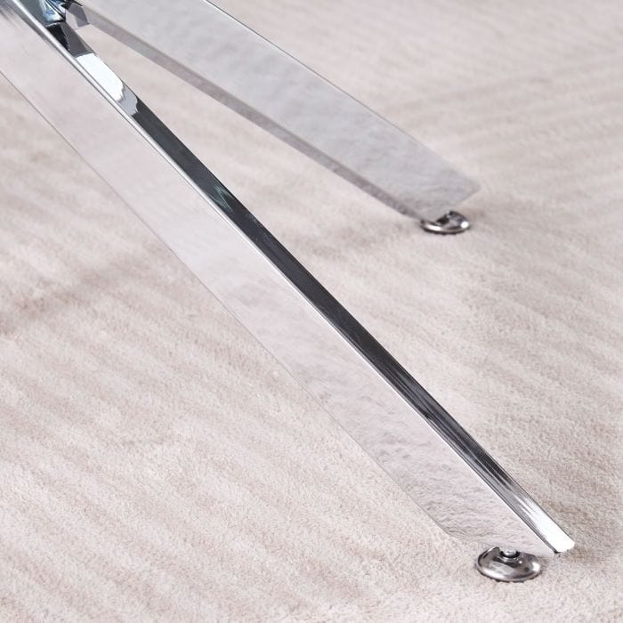 100 cm kulatý skleněný jídelní stůl - černé zkřížené ocelové nohy - Amara Collection (kopie)