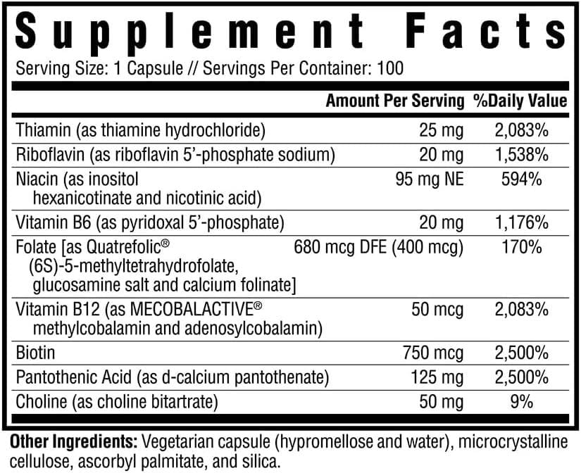 B Complex MF (100 Vegetarian Capsules) - Seeking Health - welzo