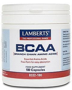BCAA - Branch Chain Amino Acids - 180 Caps - Lamberts - welzo