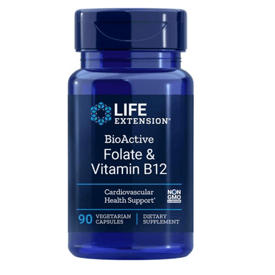 BioActive, Folate and Vitamin B12, 90 Veg Caps - Life Extension - welzo