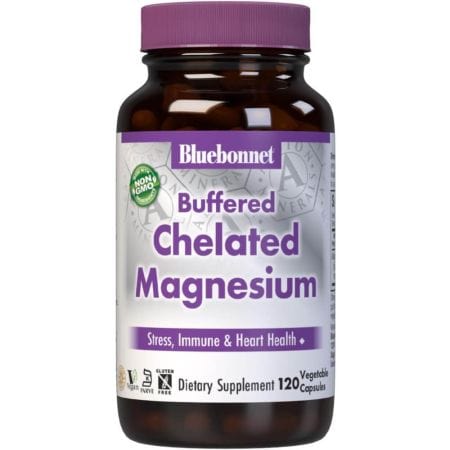 Bluebonnet Chelated Magnesium 200mg 120 Vegetable Capsules