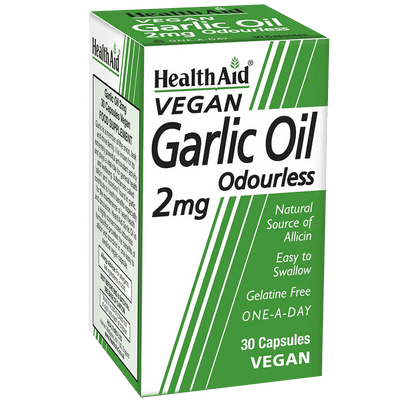 HealthAid Garlic Oil Odourless 2mg Capsules Pack of 30 - welzo