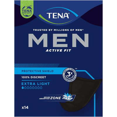 TENA Men Active Fit Protective Shield Pack of 14 - welzo