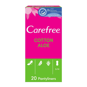 Carefree Panty Liners Breathable Aloe Pack of 20 - welzo