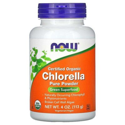 Certified Organic Chlorella, Pure Powder, 4 oz (113g) - NOW Foods - welzo