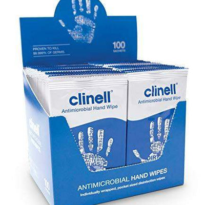 Clinell Antibacterial Hand Wipe Pack of 100 - welzo
