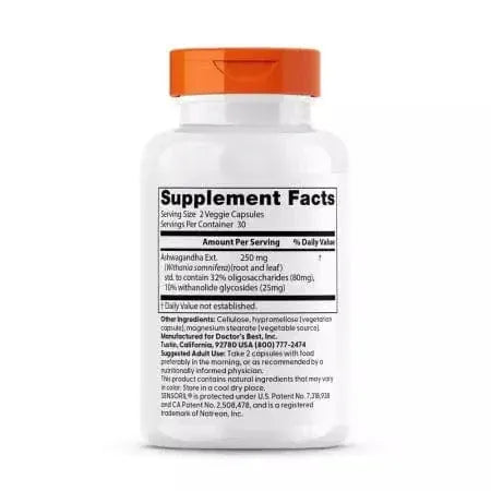 Doctor's Best Ashwagandha with Sensoril 125 mg 60 Veggie Capsules