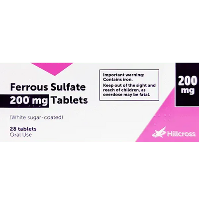 Ferrous Sulfate 200mg Tablets Pack of 28