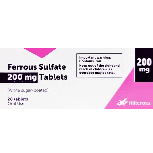 Ferrous Sulfate 200mg Tablets Pack of 28
