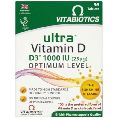 Vitabiotics ultra Vitamin 1000 IU 96 Tablets - welzo