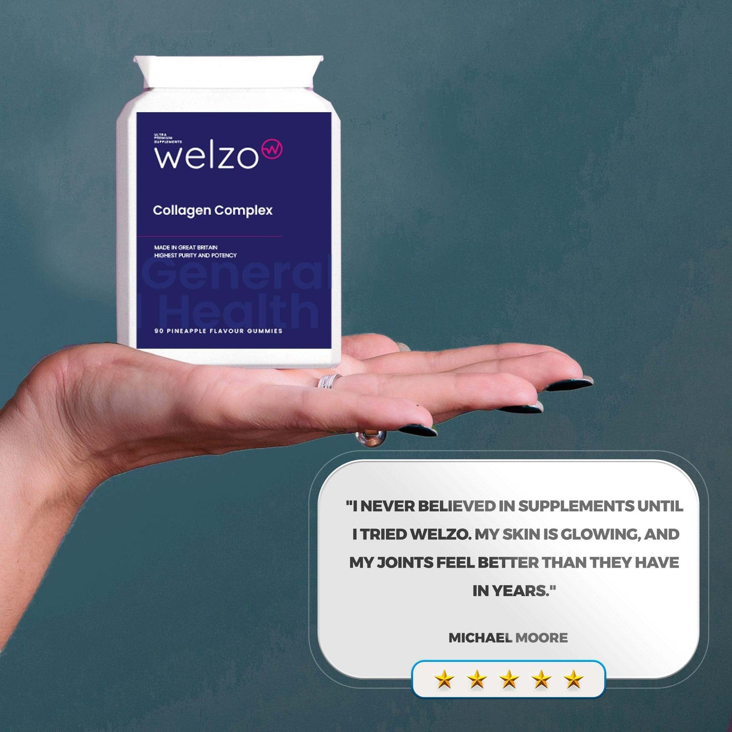 Welzo Collagen Complex - 90 Pineapple Flavour Gummies
