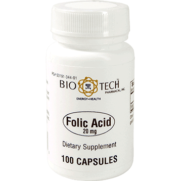 Folic Acid 20 mg 100 caps - Bio-Tech - welzo