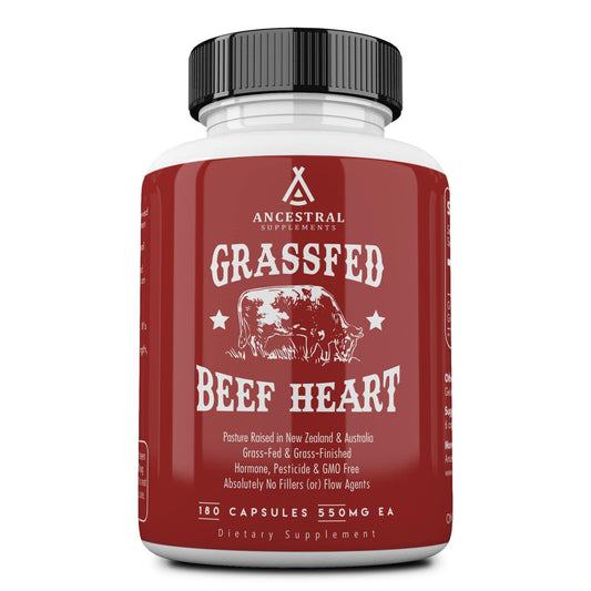 Grass Fed Beef Heart, 180 Capsules – Ancestral Supplements - welzo