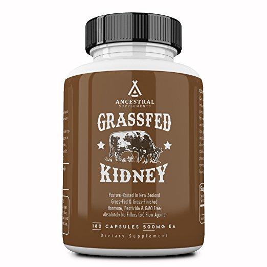 Grass Fed Beef Kidney, 180 capsules - Ancestral Supplements - welzo