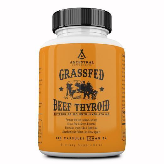 Grass Fed Natural Desiccated Beef Thyroid, 180 capsules - Ancestral Supplements - welzo