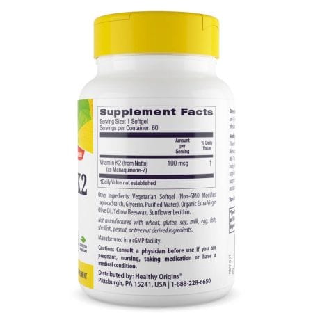 Origins saludables Vitamina K2 como MK7 100MCG