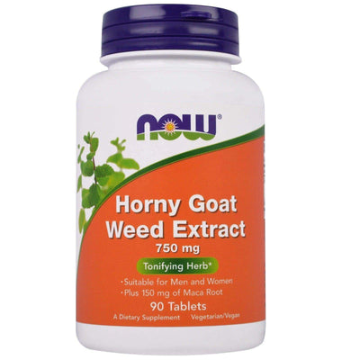 Horny Goat Weed Extract 750mg, 90 Tablets - Now Foods - welzo